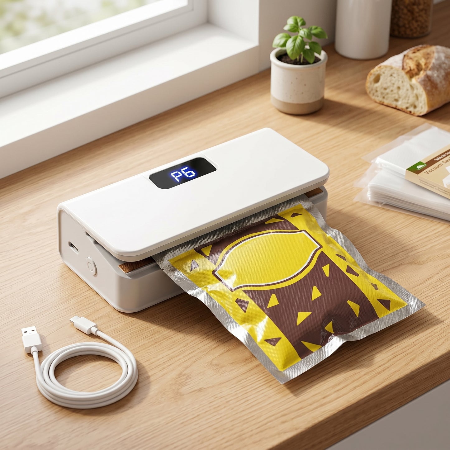 Sellador de Bolsas Portátil Magnetico para Conservar tus Alimentos o Snacks