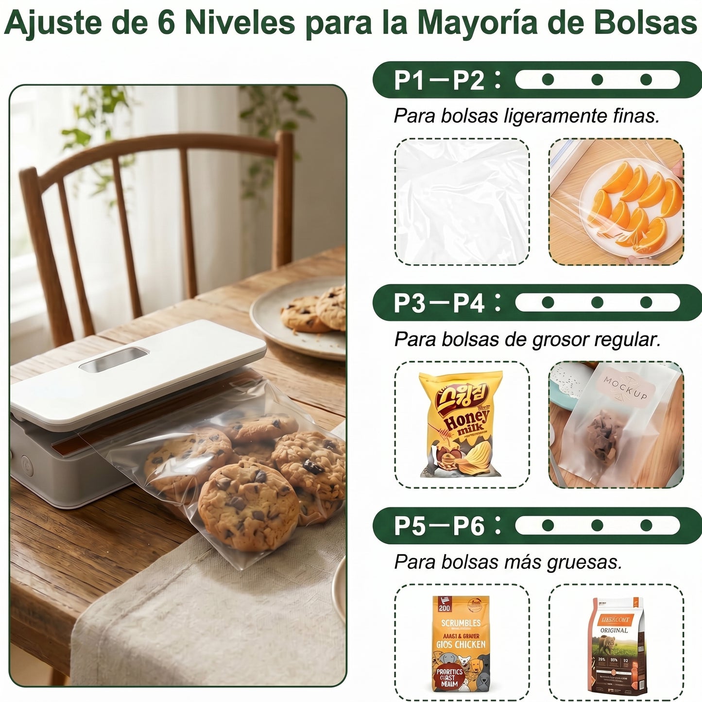 Sellador de Bolsas Portátil Magnetico para Conservar tus Alimentos o Snacks