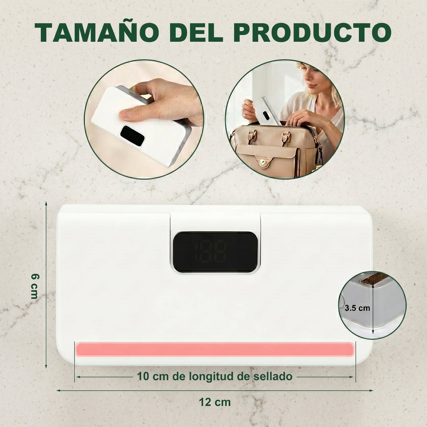Sellador de Bolsas Portátil Magnetico para Conservar tus Alimentos o Snacks