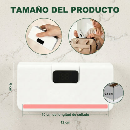 Sellador de Bolsas Portátil Magnetico para Conservar tus Alimentos o Snacks